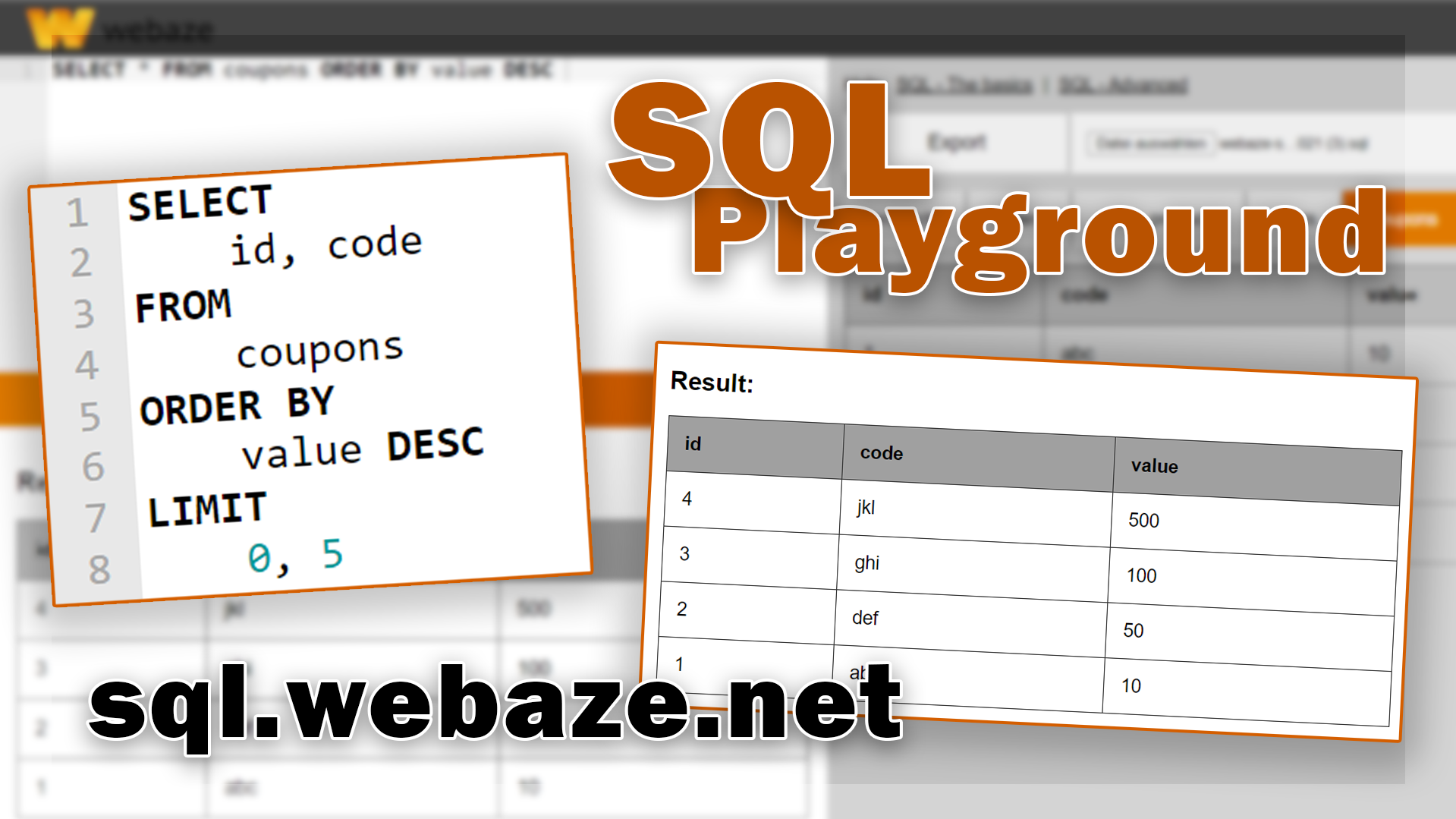 SQL Playground on webaze.net